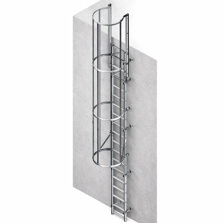 Fixed Access Aluminium Vertical Ladder System with Safety Cage ...