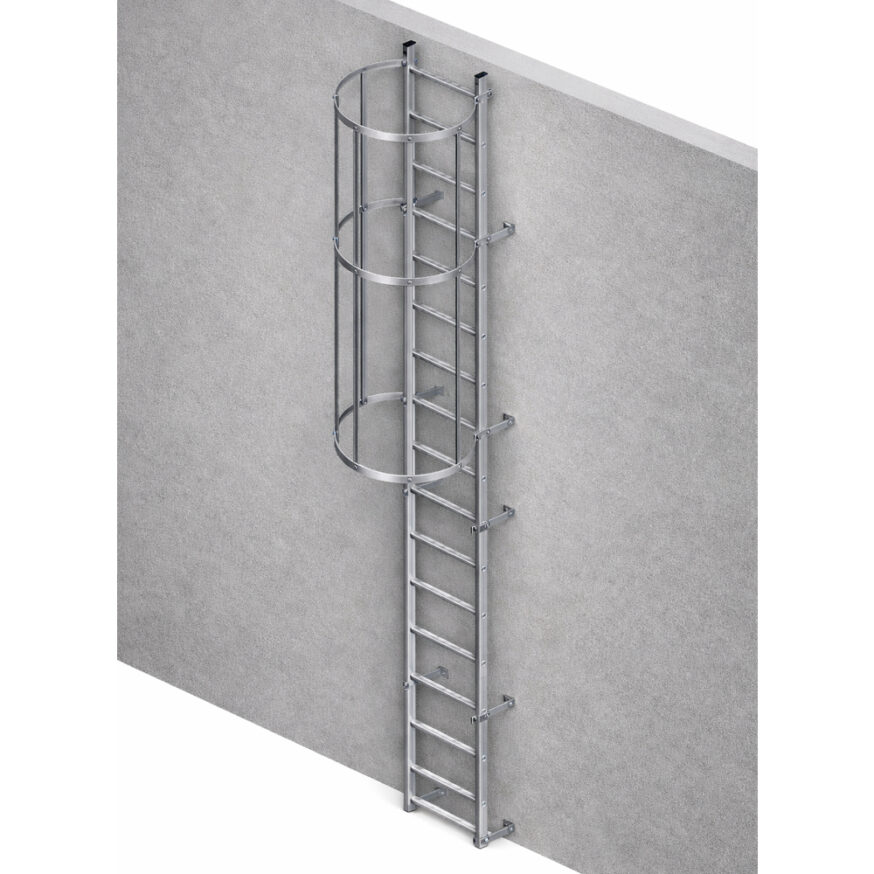 Fixed Access Aluminium Vertical Ladder System with Safety Cage – German ...