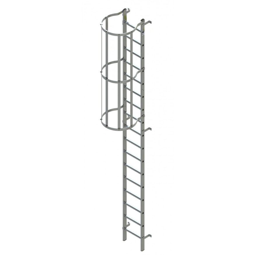 Fixed Access Aluminium Vertical Ladder System with Safety Cage – German ...